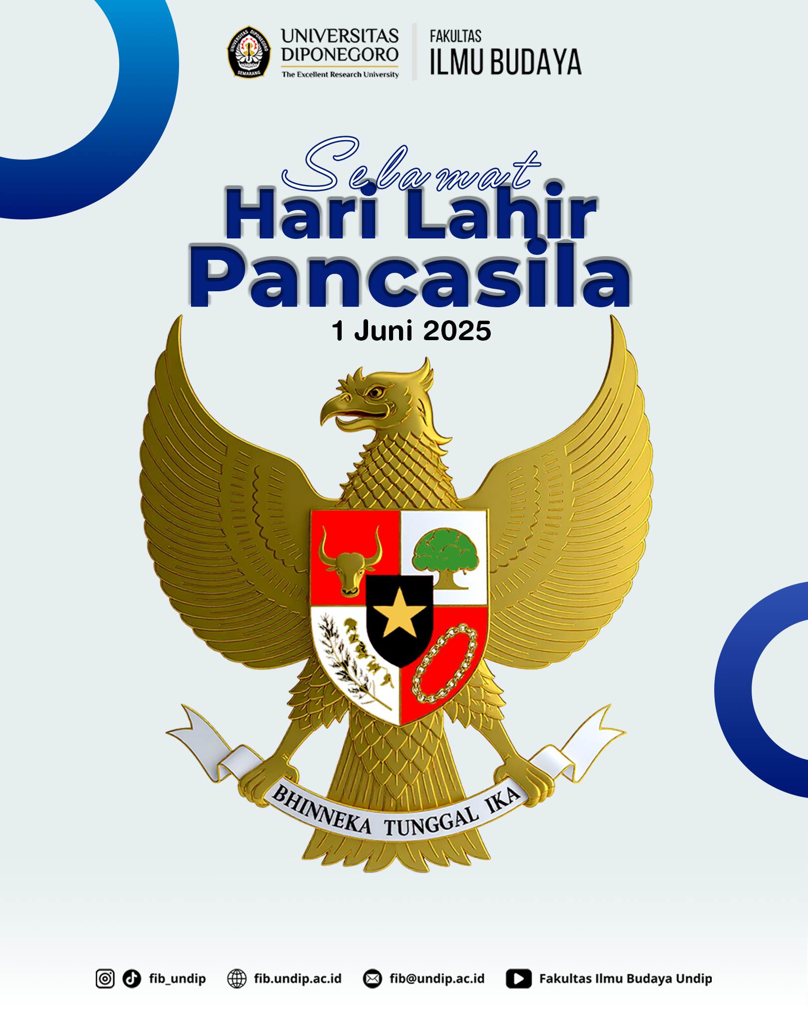 FIB Undip Mengucapkan Selamat Hari Lahir Pancasila 2025..