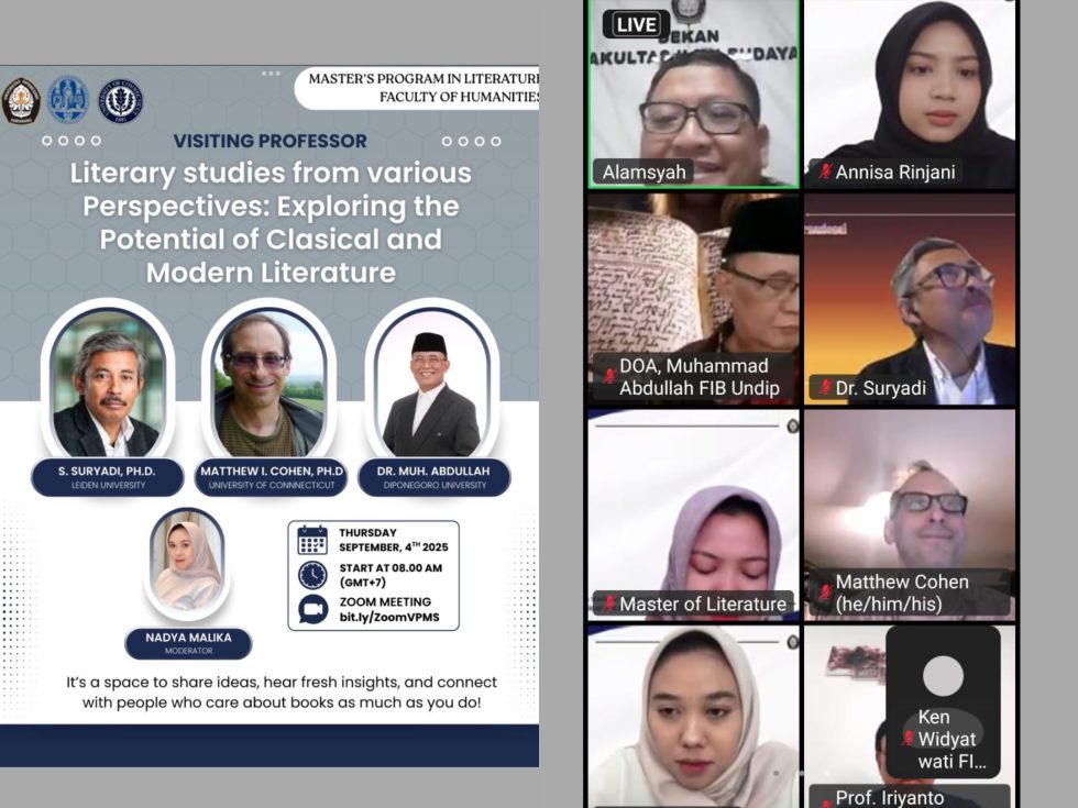 Visiting Professor FIB Undip Hadirkan Perspektif Baru Dalam Kajian Sastra Klasik dan Modern