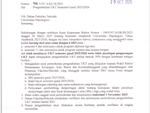 Mekanisme Pengembalian UKT Semester Gasal 2025/2026